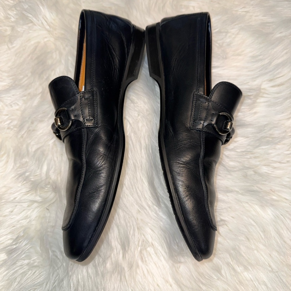 Magnanni Black Leather Slip-On Loafers - Picture 5 of 11